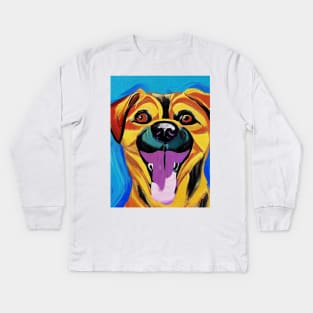 smiling dog Kids Long Sleeve T-Shirt